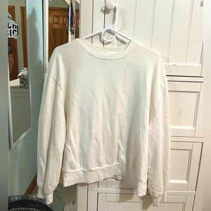 “a new day” Oversized White Crewneck Sweater Size Medium